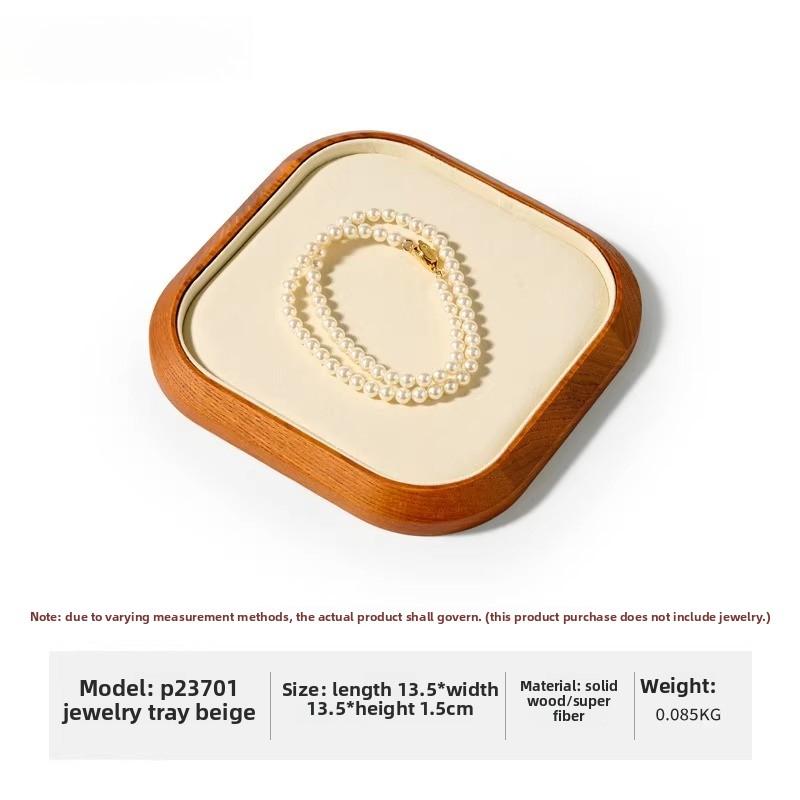 

Solid Wood Jewelry Tray, Jewellery Display Plate for Gold Silver Jade Ornaments Storage