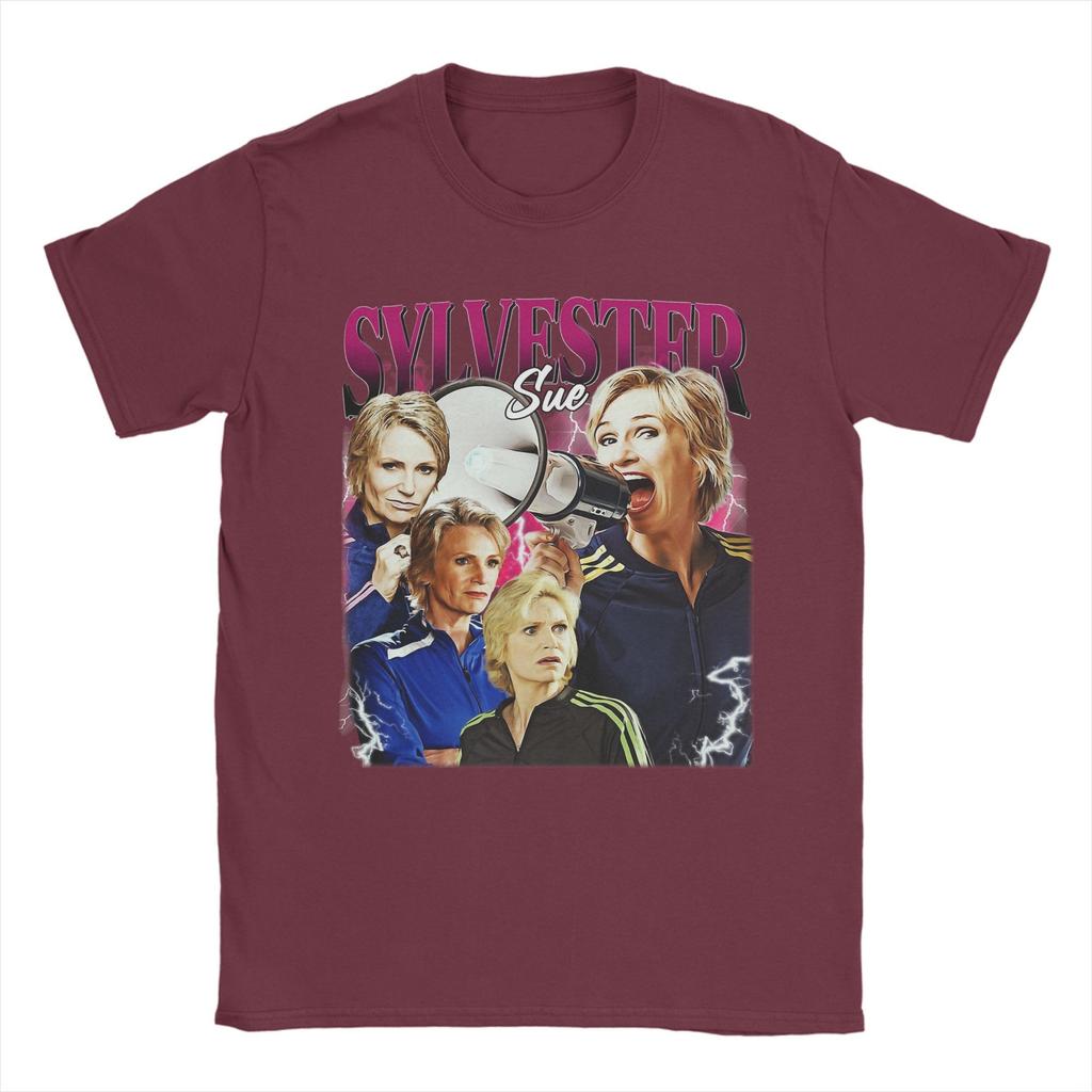 Vintage Sue Sylvester Glee T-Shirt for Men O Neck 100% Cotton T Shirt Short Sleeve Tees Graphic Printed Clothing