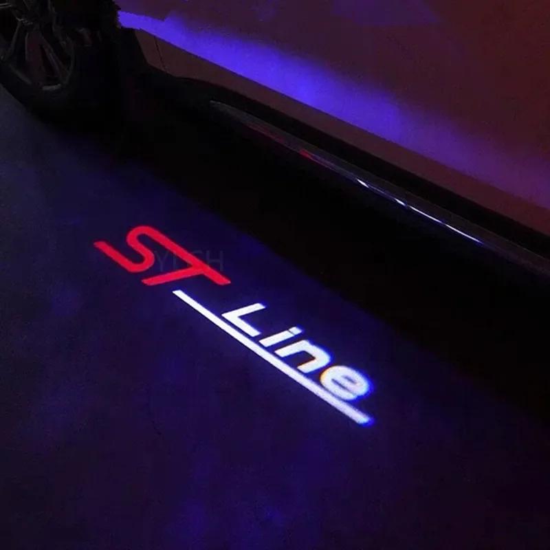 

2PCS LED Car Door Welcome Light Logo Laser Projector Lamp For Ford ST LINE Fiesta Logo Ghost Shadow Lamps 2PCS