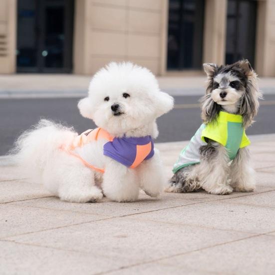 Mesh Dog T-Shirt Breathable Pet Clothes Contrasting Color Dog Shirt Summer Cool Dog Outfit with D-Ring for Small Dogs Puppies