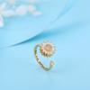 18K Gold Zircon Sun Flower Planet Spinning Ring Sunflower Daisies Open Ring Ornament