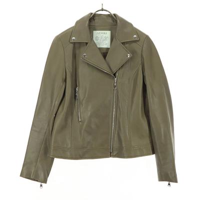 NEMIKA by Lellian Long Sleeve Leather Double Riders Jacket Sheep Leather Women Used