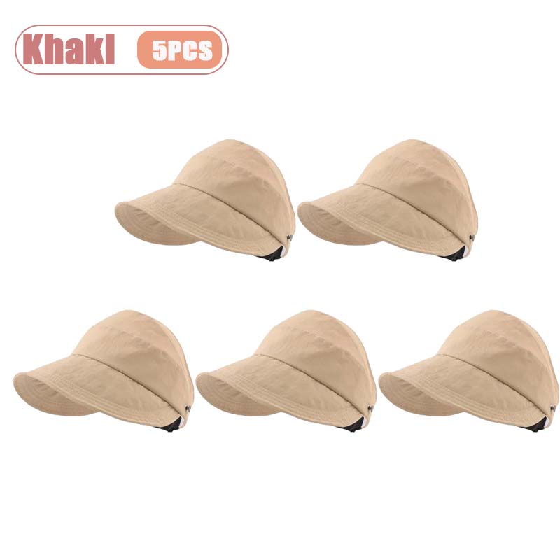1-5PCS Women‘s Summer Sun Protection Hat Visor Face Cover Bucket Cap Korean Style Baseball Hat for Outdoor Beach Travel