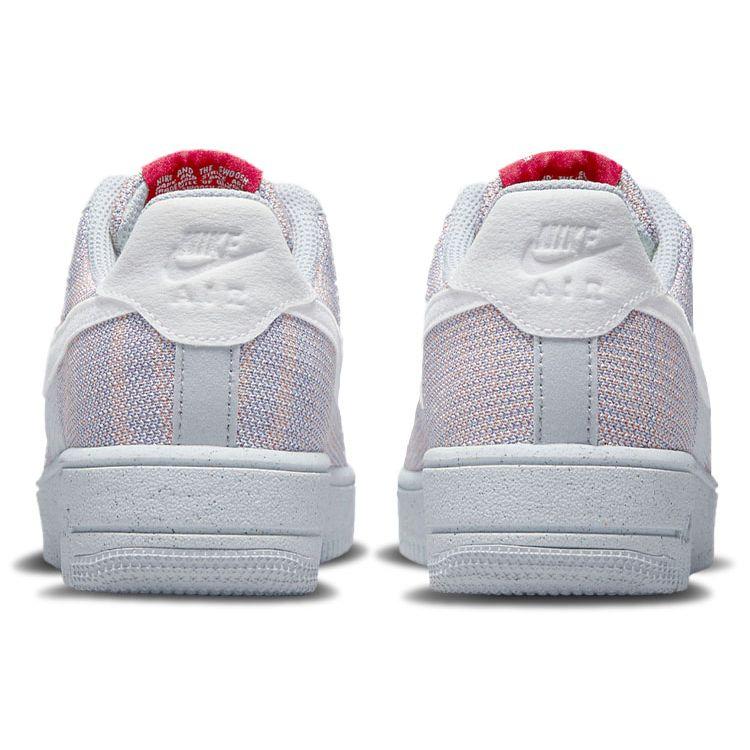 Nike Air Force 1 Crater Flyknit Wolf Grey Uomo Sneakers Pure-Platinum Gym-Red Bianco DC4831-002