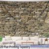 2D Rustic Stone Wall Backdrop, Vintage Brick Rock Wall Tapestry for Photo Booth