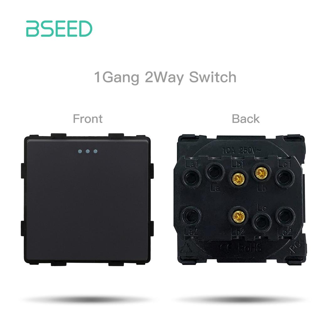 BSEED Glass Socket Frames 1/2/3Gang Mechanical Button Switches French Socket TV ST RJ45 CAT5 Type-c USB Sockets DIY Insert Parts