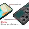 KEYSION Coque blindée antichoc en Silicone et PC avec support arrière en métal, étui de téléphone pour Xiaomi POCO M6 Pro 5G Redmi 12 4G 12 5G 12C