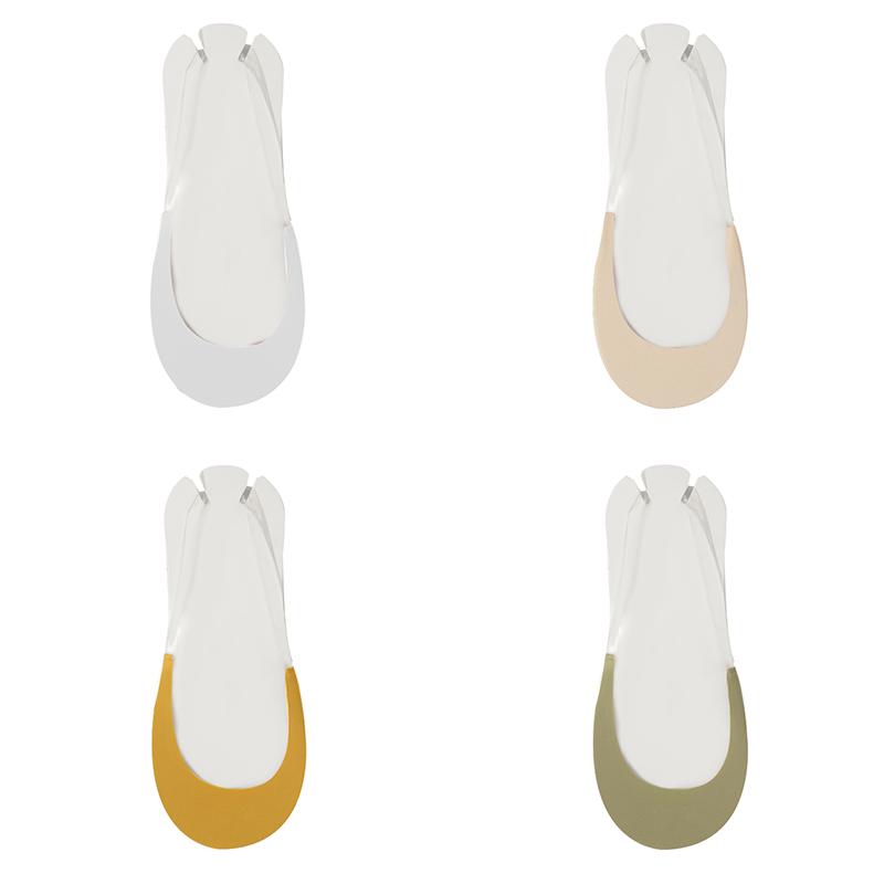 

1/4 пары носков-следочков из ледяного шелка для женщин, летние носки-лодочки с мелким вырезом, нескользящие, невидимые носки 4 PAIRS фиолетовый