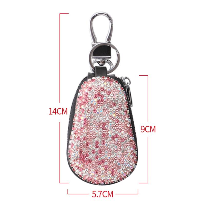 Portachiavi Universale Diamante per Auto Custodia Portaoggetti Portachiavi di Cristallo di Lusso Coprichiave Borsa Portafoglio per BMW Lada Benz Portachiavi