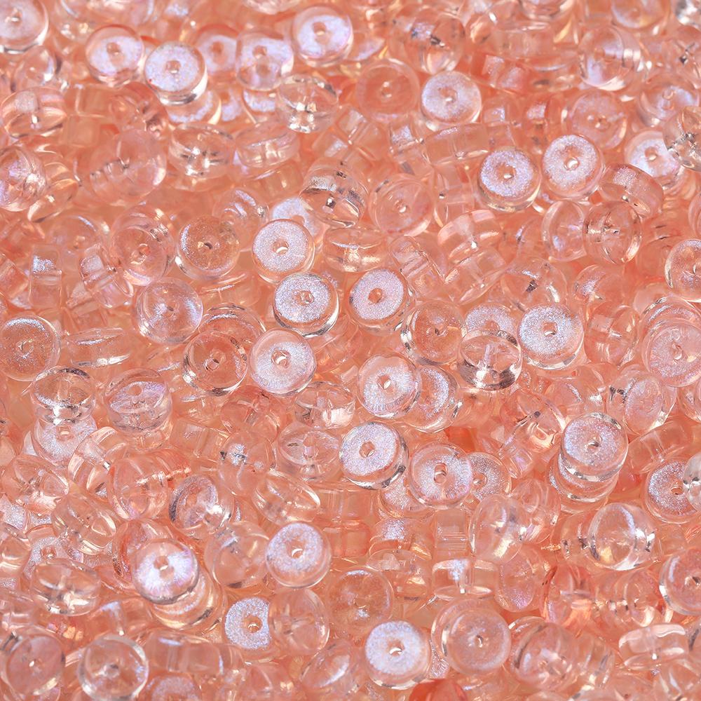 50pcs Glass Round Flat Wheel Beads Colored Loose Spacer Beads for DIY Jewelry Making Earrings Necklaces Bracelets Accessories
