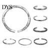 Men Bracelet Opening Adjustable Silver Color Twist Boho Wrist Decoration Easy to Wear Fish Letter Curved Sleeve Jewelry