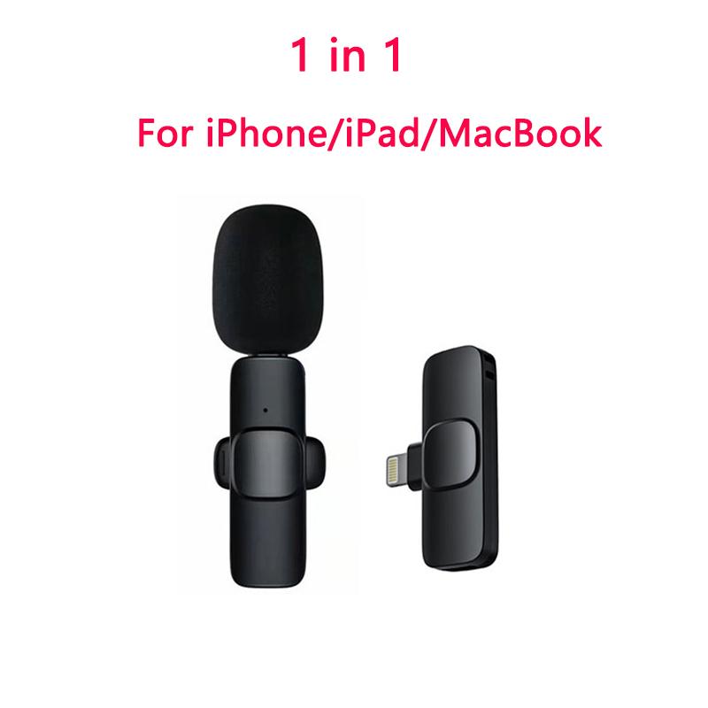 2 In 1 Wireless Lavalier Microphone Portable Audio Video Recording Live Broadcast Gaming for iOS Type C Live Broadcast Game Mic