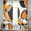 Geometric Abstract Round Artistic Orange Sheer Curtains Living Room Window Tulle Curtains Bedroom Veiling Curtains Luxury Drapes