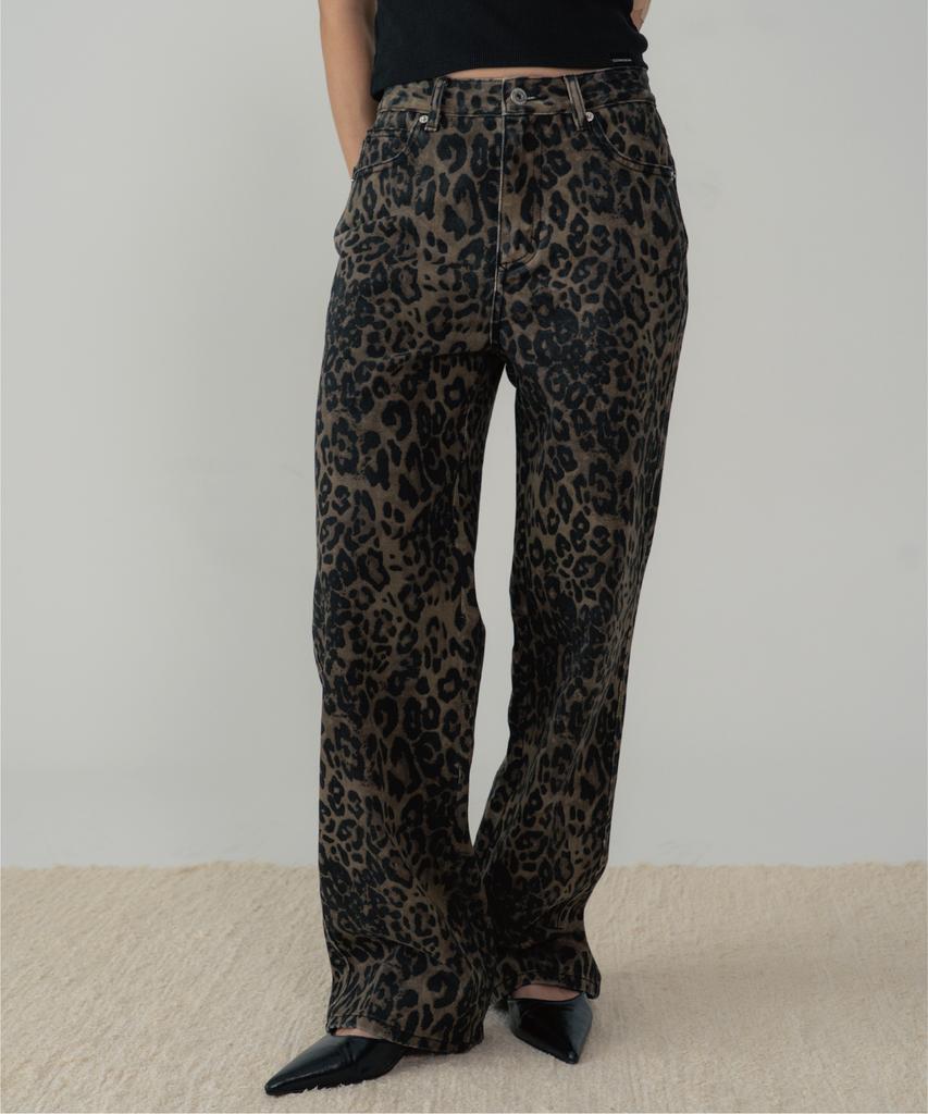 G Museum Leopard Wide Pants (Brown)