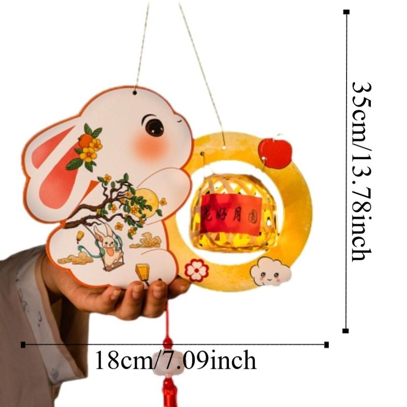 Cute Festival Lantern Material Pack Cartoon Hanging Rabbit Lamps  Women Children