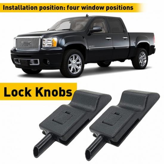 2/4Pcs Front/Rear DOOR LOCKING ROD KNOB Black For Chevrolet GMC Cadillac Hummer