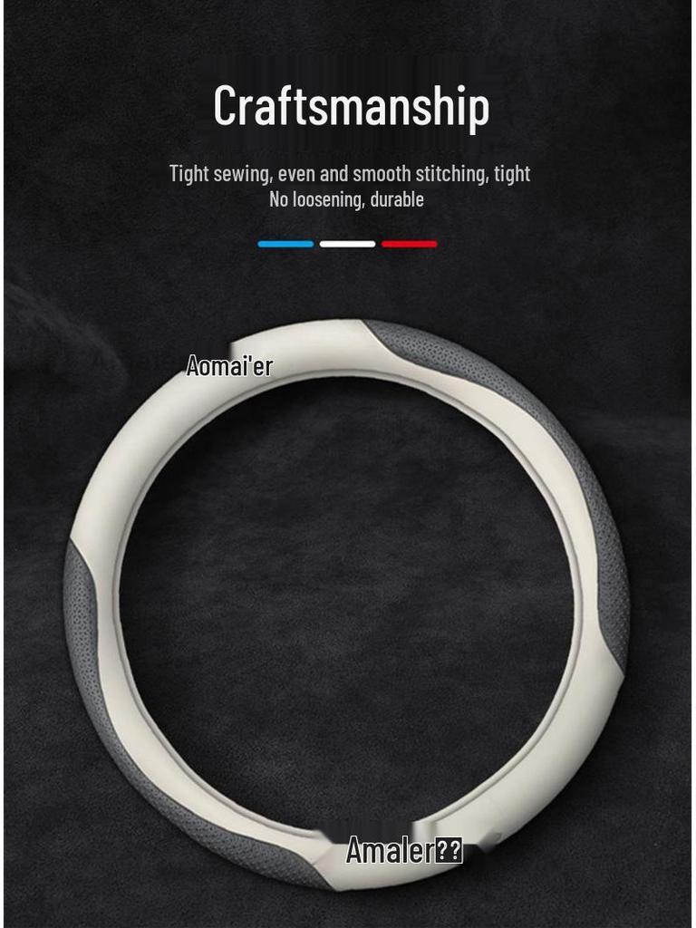 Tesla Steering Wheel Cover - Genuine Leather, Ultra-thin for Model 3 & Model Y