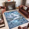 Fox Theme Crystal Velvet Floor Rug Personalized Custom Name Text Warm Carpet Home Decoration