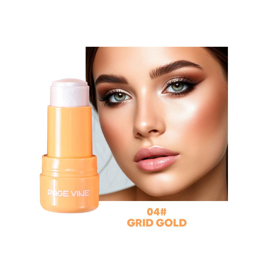6-color PAGE VINE Aqua Jelly Contour Glow Highlighter Eyeshadow Stick Super Shiny Multi-color Eyeshadow Highlighter Stick Makeup