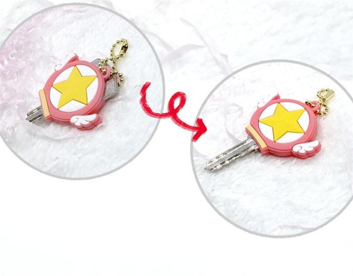 1Pc Cartoon Anime Silicone Key Cap Head Cover Card Captor Sakura Pattern