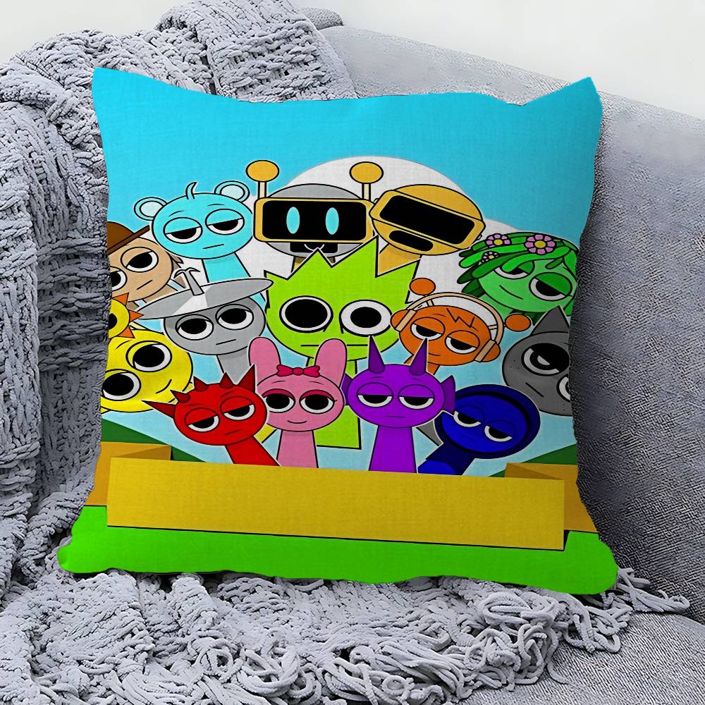 Cartoon S-Sprunki Pattern Cushion Cover Decorative Pillow Sofa Home Decor Case Pillow Cases