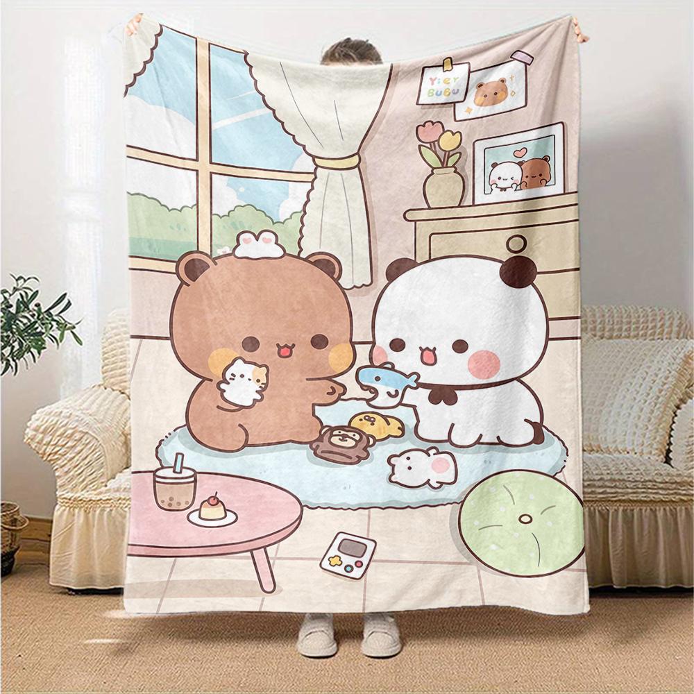 1pc Yier BuBu Bear3 Blanket, Gift, for Men and Women, Soft Blanket, Good for Sofa Bed Couch Travel, Lightweight Flannel Blanket