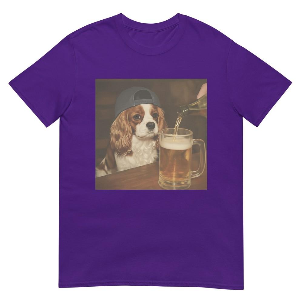 Cavalier King Charles Drinking Beer Funny Dog Meme TShirt
