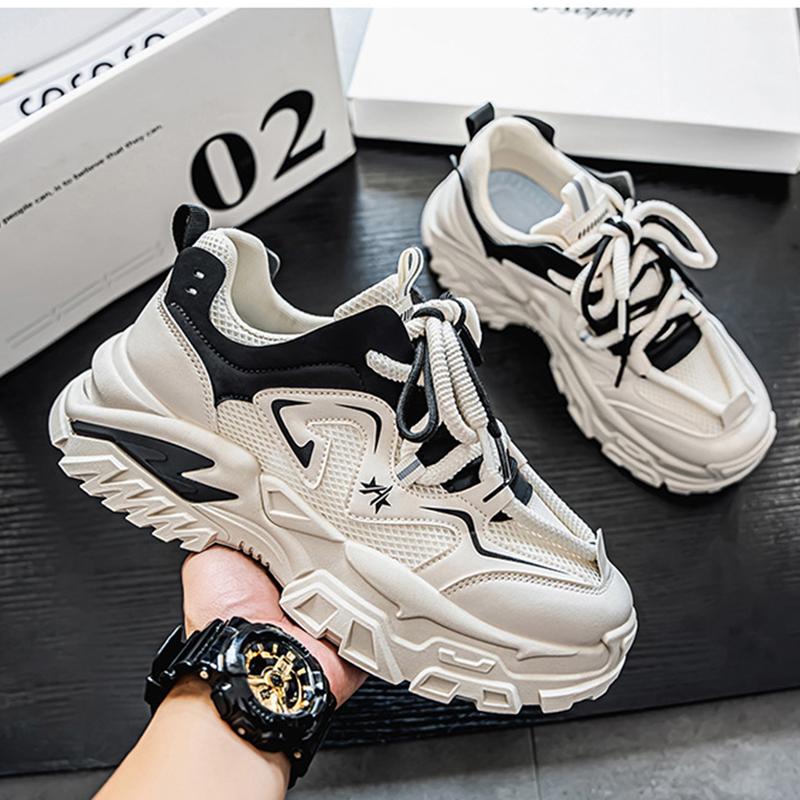 New Fashion Men 's Four Seasons Comfortable Thick Sole Shoes Students BoysTrending Soft Sole Breathable Casual Running Sneakers