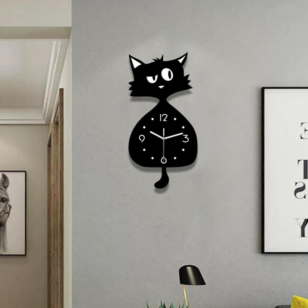 Clock Silent Cute Cartoon Pendulum Decorative Wall Decoration for Kitchen Indoor Kids Room