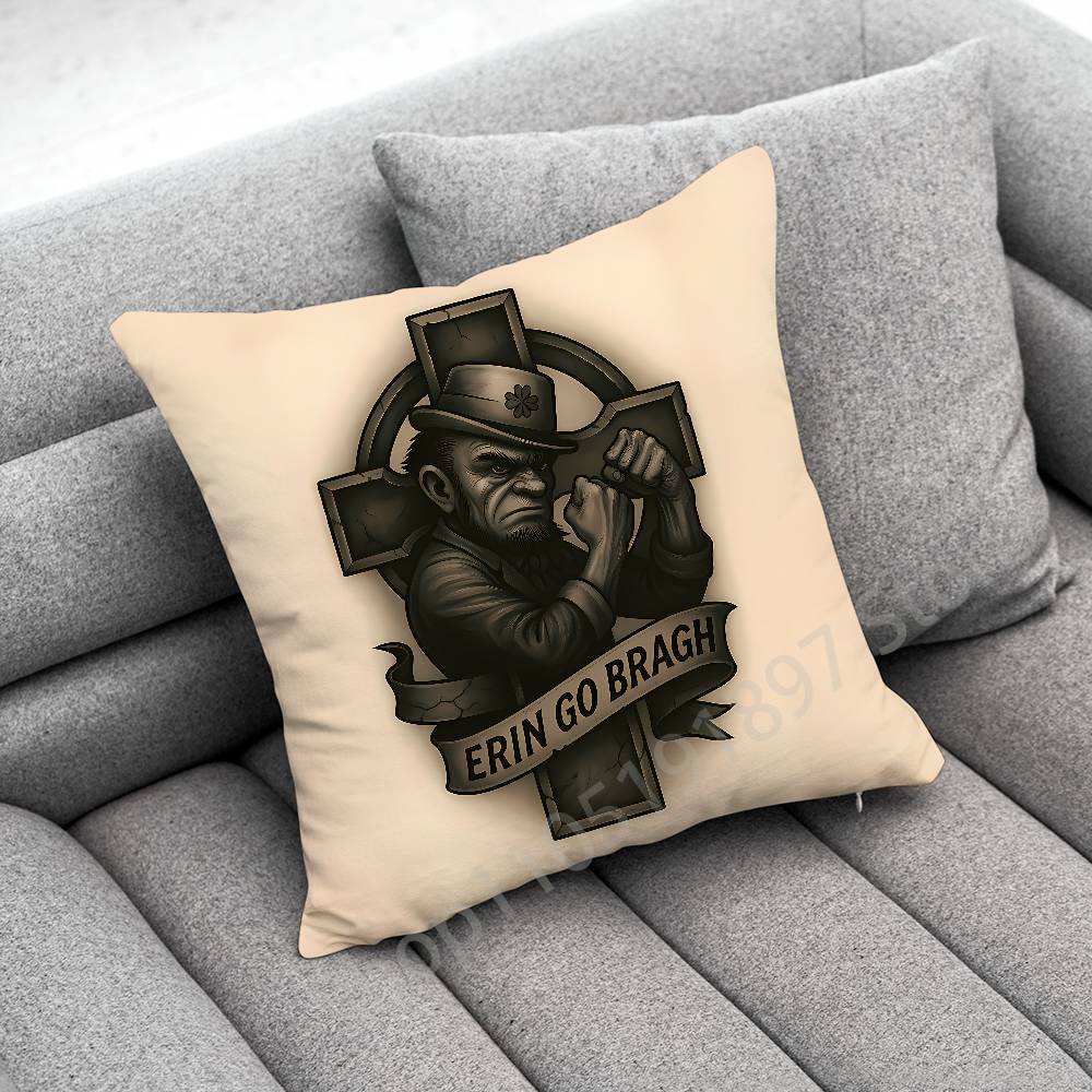 Ireland Flag Irish Harp Erin Go Bragh Throw Pillow Case For 50cm 40cm 55cm 45*45cm 30cm Square Bedroom Pillowcase Cover