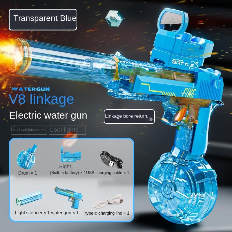 2025 Summer Electric Water Gun Water Gun Realistic LED Light Effects Children Toy Fully Automatic Continuous Shooting Water Gun