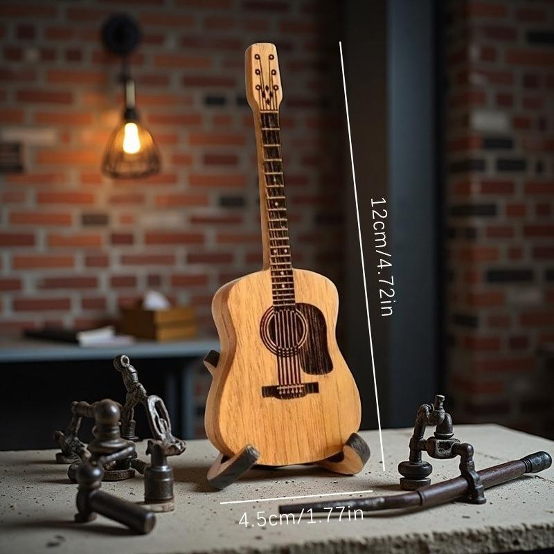 Vintage Style Guitar Pick Gift Set Handcrafted Wooden Box Great for Dad Boyfriend Brother and Music Enthusiasts