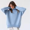 Autumn Winter Women Knitted Tracksuit Turtleneck Sweater and Straight Jogging Tops Jersey Knitwear Jumper New