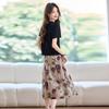 Women's Fashion Suit Skirt Summer New Short-sleeved Sequined Top Shirt with Skirt Two-piece Set