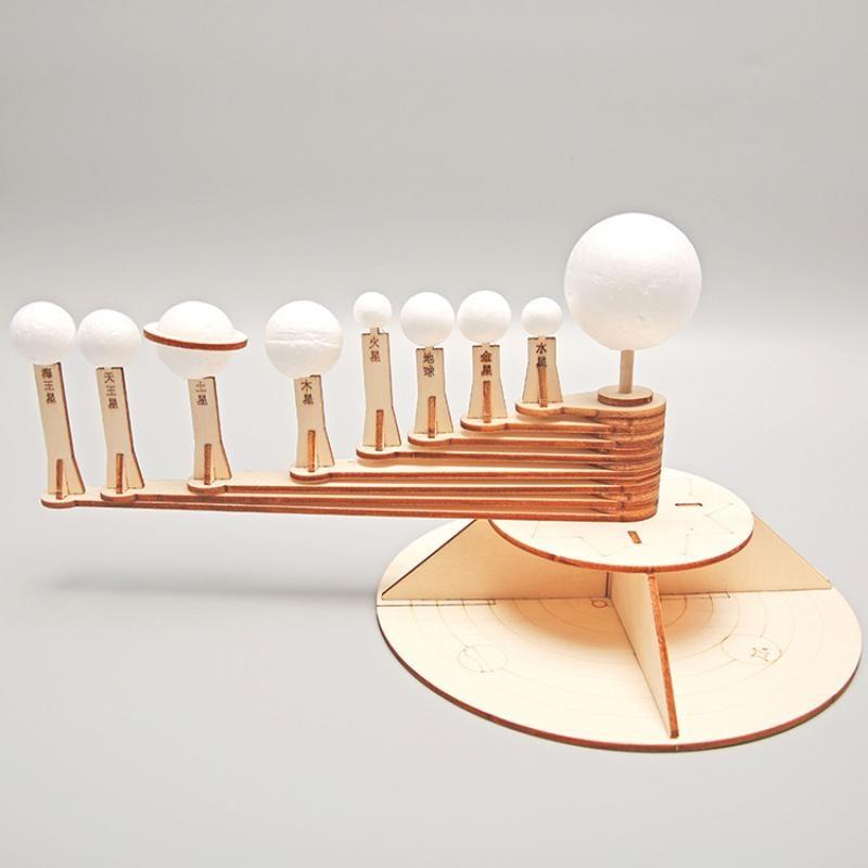 Wooden DIY Solar System Model Kit with Non-Toxic Paint Set Creative Craft Gift for Boys Girls Science Experiments