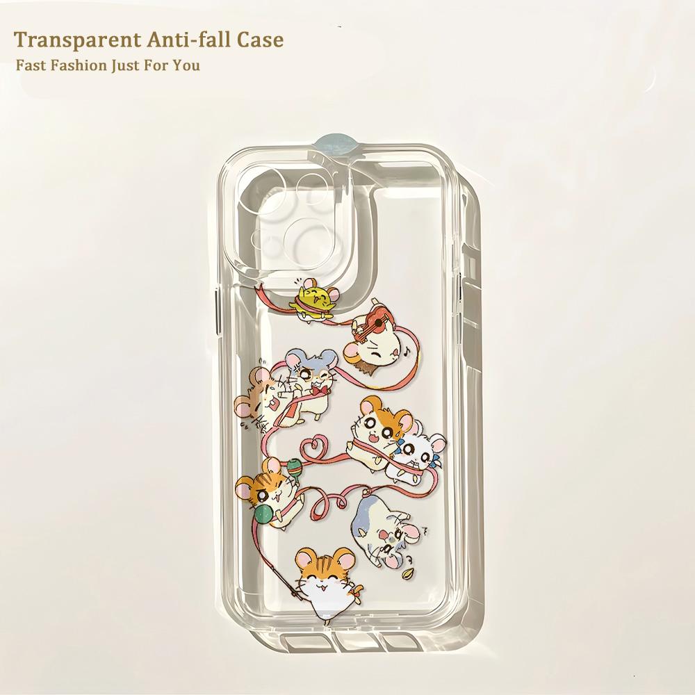 Cute Hamtaros Phone Case For iPhone 17 16 16e 15 14 13 12 11 Mini Pro Max X XR XSMax 7 8 Air Plus Transparent Back Cover