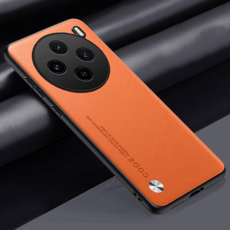 Etui til Vivo X200 Pro X200Pro Ensfarget Lær Silikonbeskyttelse Hardt Støtsikkert Telefondeksel til VivoX200Pro V2413 X100 Ultra X100 S Pro Skall