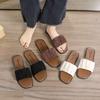 Flat Bottom One-word Small Fragrant Slippers Women's Summer 2025 New Outer Wear Super Hot Fashion High-end Cool Slippers