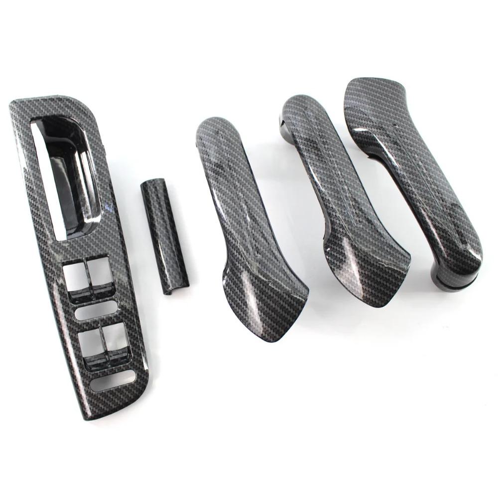 Front Rear Left Right Door Black Pull Grab Handle VW Bora Golf 4 MK4 for Jetta Carbon Fiber Style