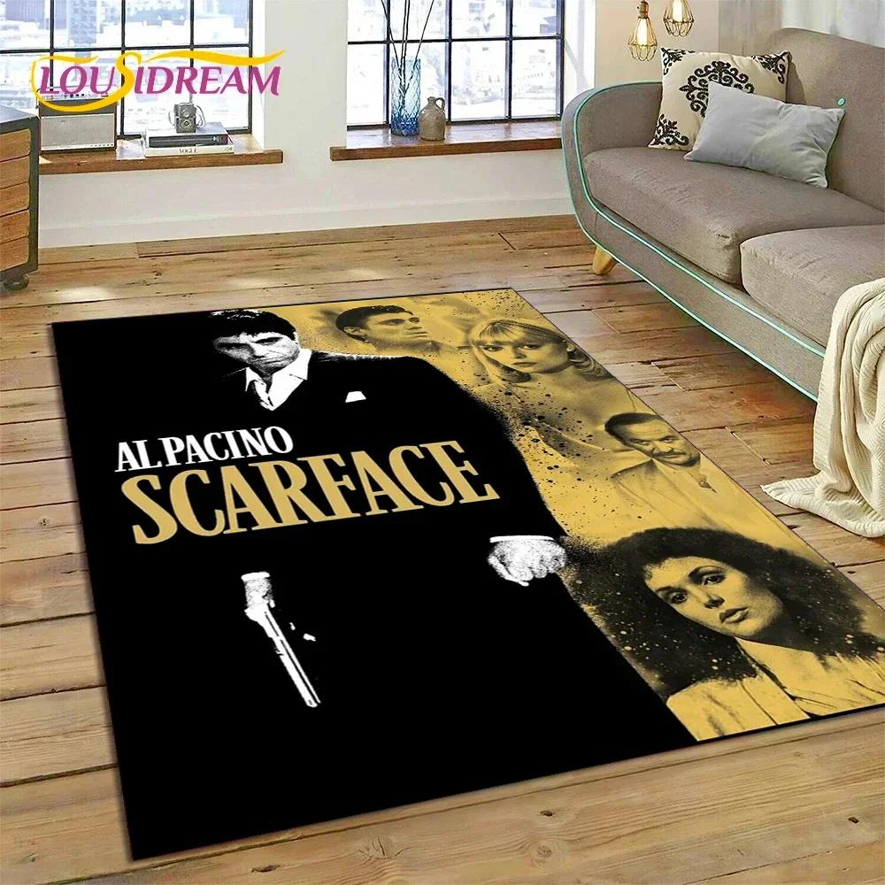 Scarface Tony 3D Printing Movie Carpet Rug for Bedroom Living Room Home Sofa Decoration,Children Game Large Decor Floor Mat Gift