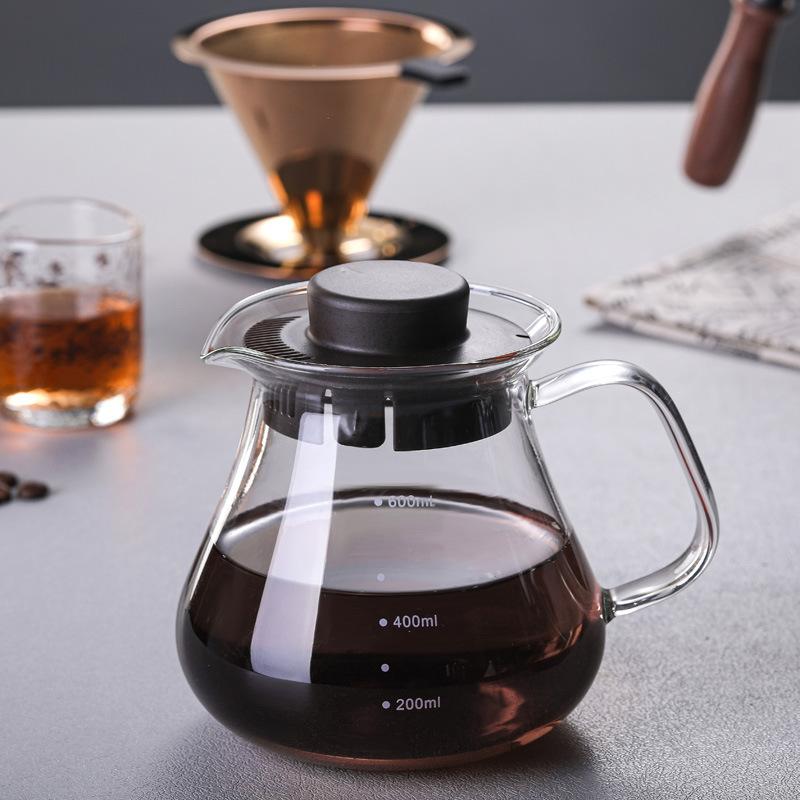 Hero hand brewed coffee pot glass can be heated high temperature resistant glass brewed coffee pot set sharing pot