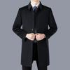 New Autumn and Winter New Cashmere Coats for Middle-aged and Elderly Men, Medium-length Wool Lapel Windbreakers, Men's Woolen Coats, Dad Clothes
