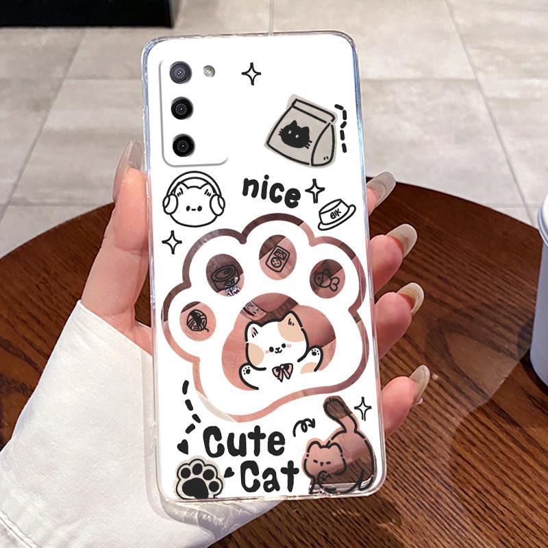 Jelly Casing For OPPO A56 5G/A53S 5G/A55 5G Fundas Capa Clear Silicone Soft TPU Back Cover Cute Cat Rabbit Heart Protective Case