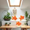 3 Pcs Orange Fake Floating Fishes Plastic Fake Goldfish Artificial Aquarium Fishes Colorful Realistic Artificial Moving Fish Ornament Decorations,