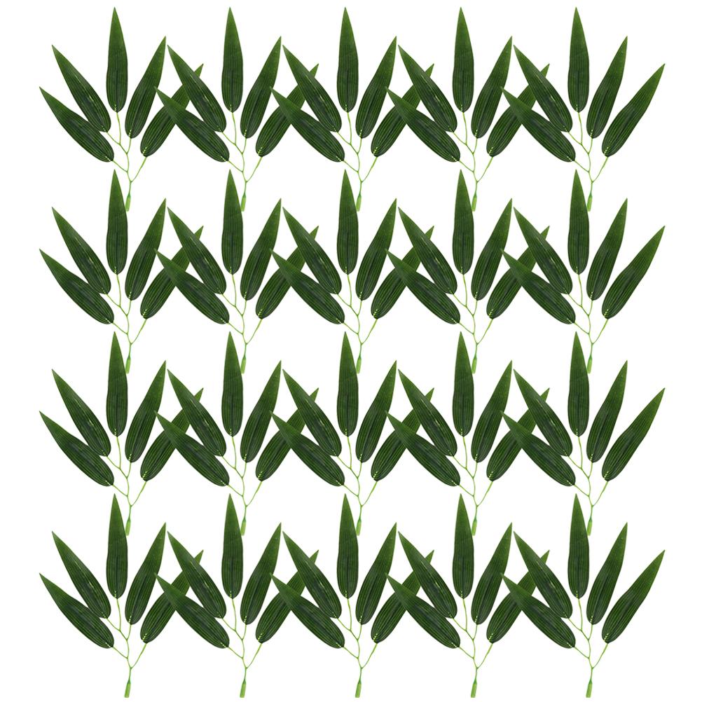 30 Pcs Bamboo Leaf Decoration Decorative Leaves Fake Realistic Faux Ornaments Artificial Decors Stems Room Plant Lifelike