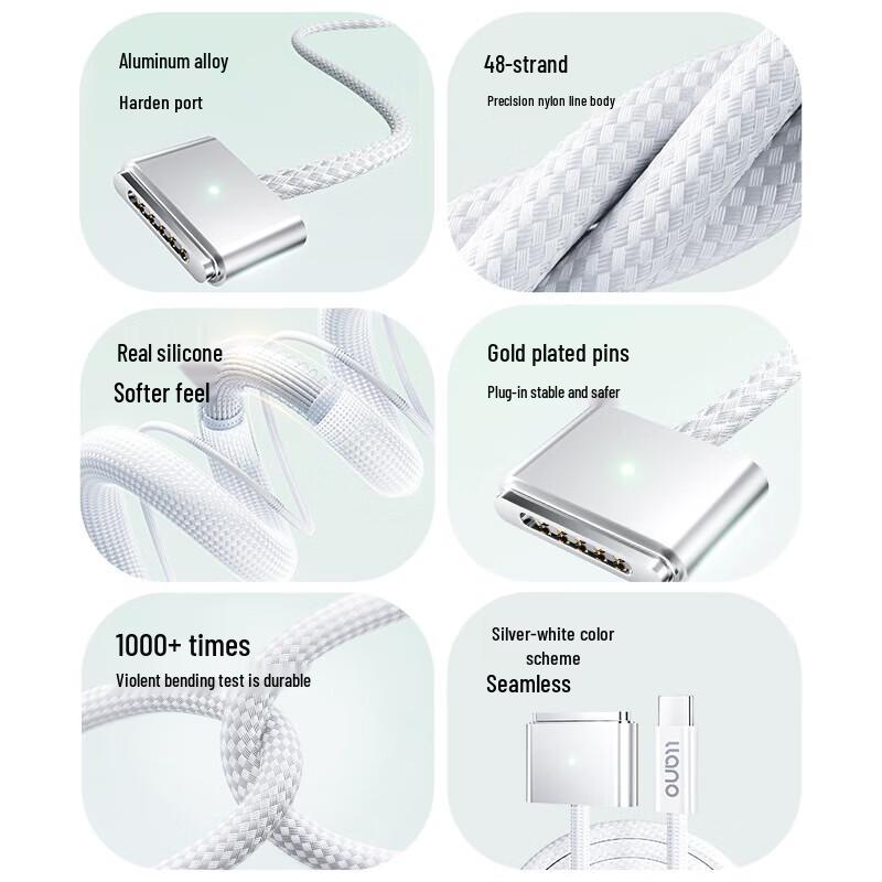 Magsafe 3 Type-C to T-Head Charging Cable for MacBook