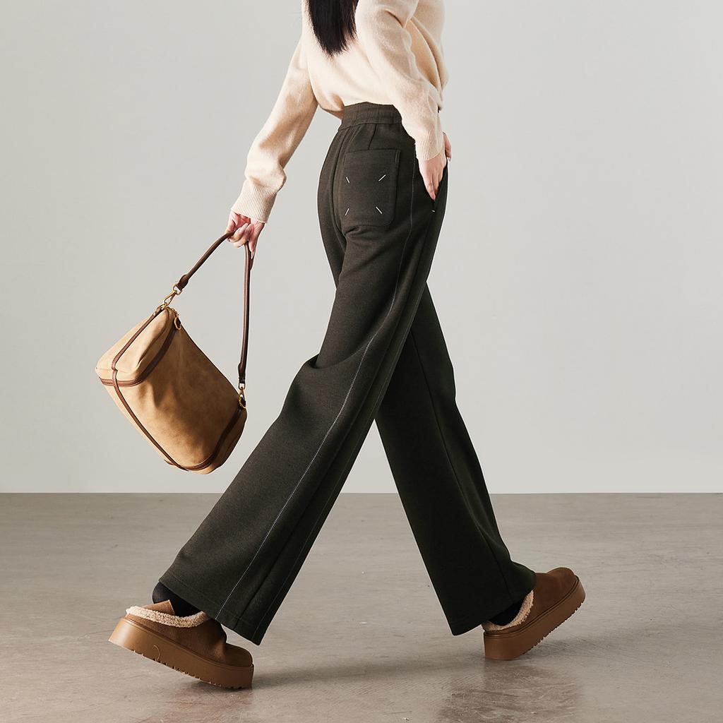Tight Waistband, Thickened Casual Wide Leg Pants for Women In Winter 2025, Fashionable, Loose and Versatile, Slimming and Floor Hugging Pants