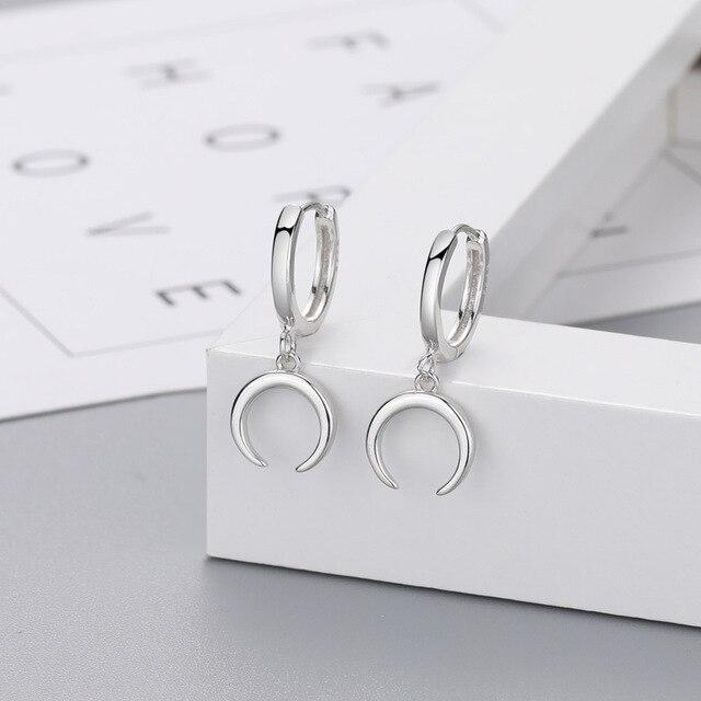 

Срібні сережки-кільця зі сріблом 925 проби зі зіркою і шармом для жінок, дівчаток, весільних прикрас Новинка A005