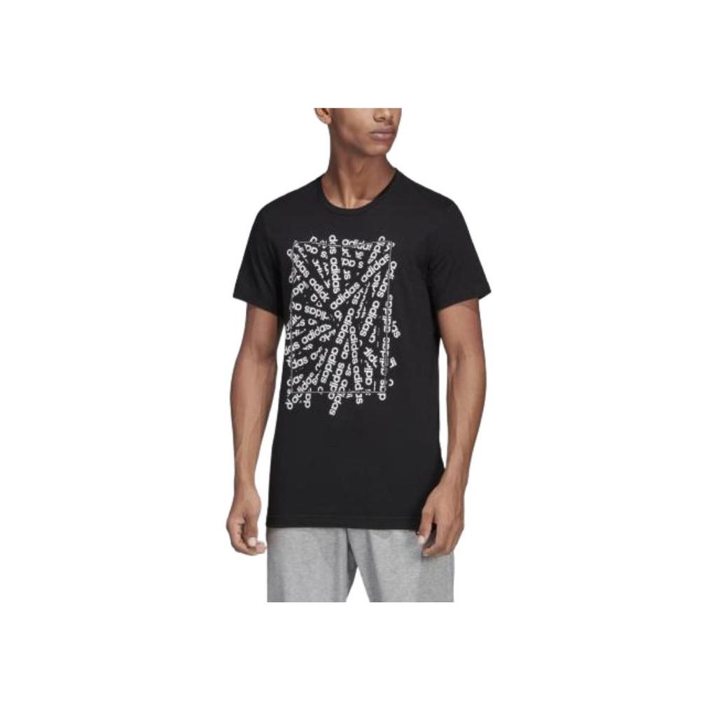 Adidas E Lin Scatter Comfortable Fashion Casual Short Sleeve T-Shirt Men T-Shirts Black DV3042