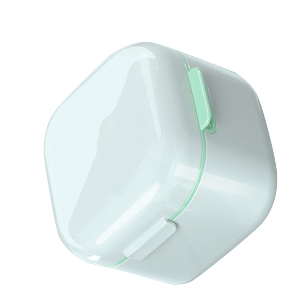 Denture Bath Case Denture Soaking Holder Portable Compact Denture Soak Container Multifunctional False Teeth Storage Case for Home Travel